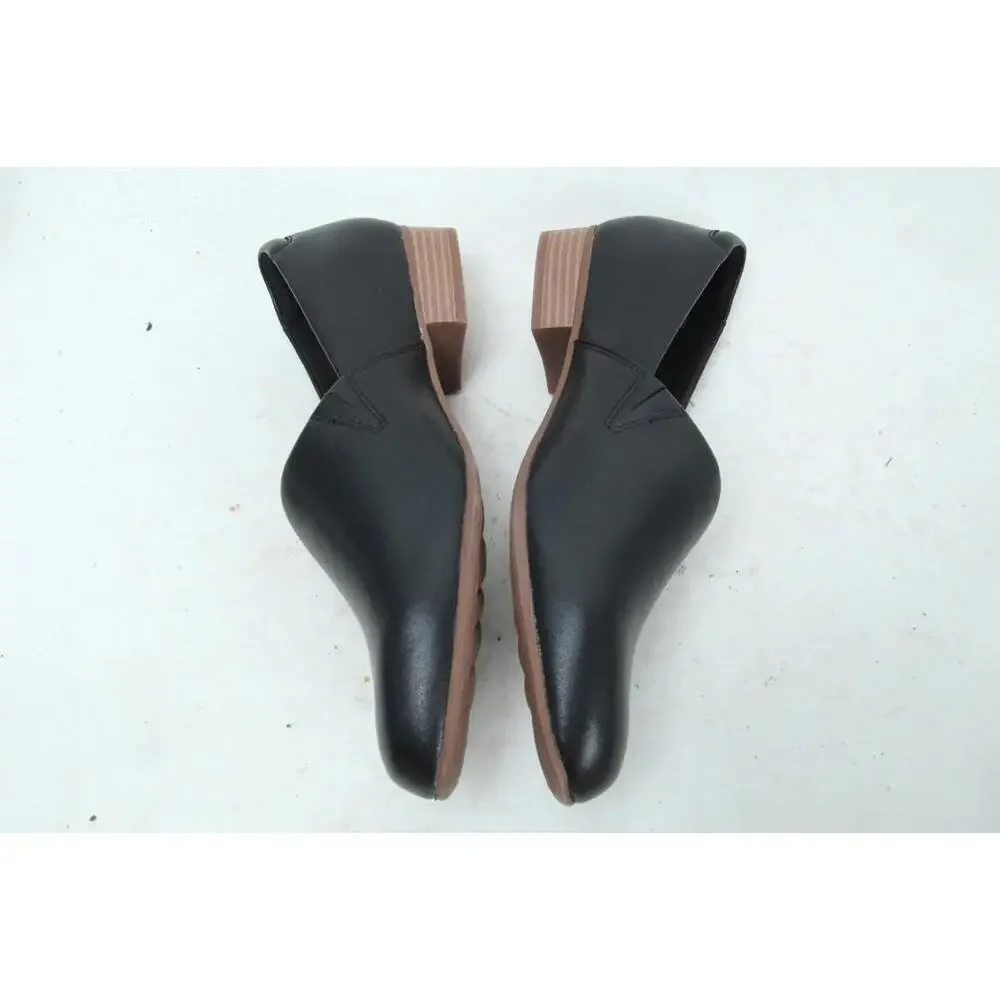 Clark's Collection Juliet Palm Slip-On Leather Flats Black Loafer Womens 10 M